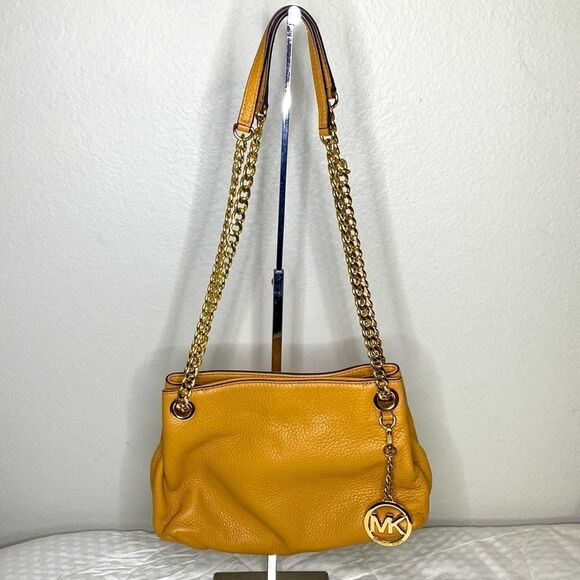 NWOT MICHAEL KORS Jet Set Chain Medium Acorn Leather Shoulder Bag - Picture 5 of 16